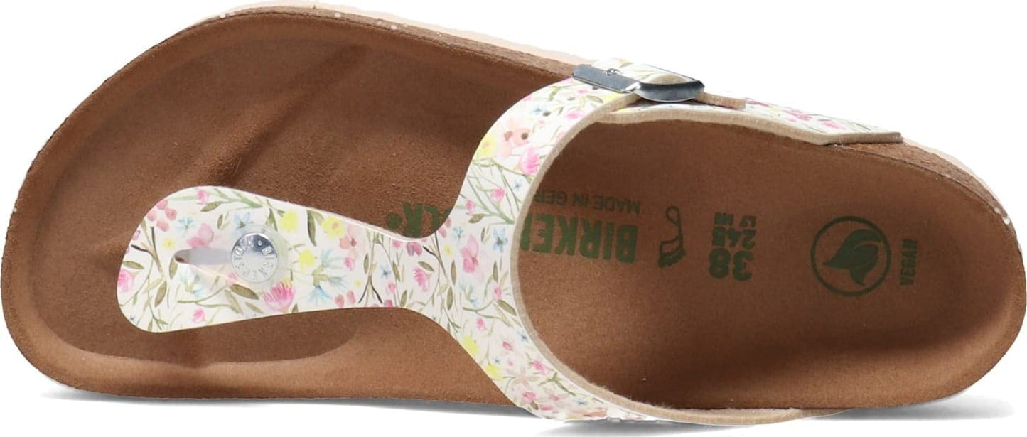 Birkenstock Women's Gizeh Vegan Birko-Flor Watercolor Flower White 41 R