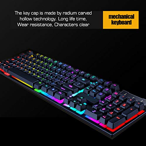 Gaming Keyboard and Mouse USB Wired for Desktop Computer PC Gamer Laptop