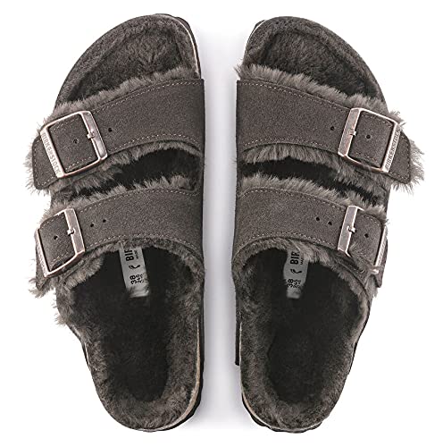 Shearling Lined Suede Arizona Sandal by Birkenstock