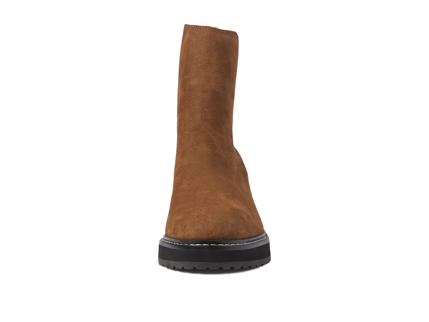 Madewell The Carina Platform Chelsea Boots for Women - Pull Tab On The Back, Leather Upper, and Low Platform Heel Burled Wood 9 M