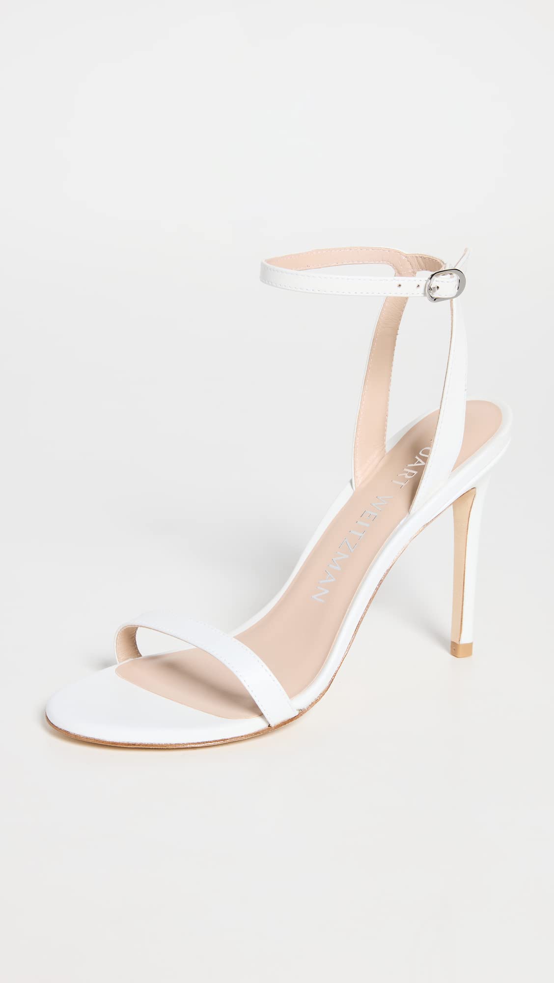 Stuart Weitzman Barelynude 100 Sandal White 9.5 B