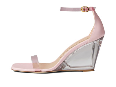 Stuart Weitzman Womens Nudistlucite 85 Wedge Light Pink/Cotton Candy 11 B