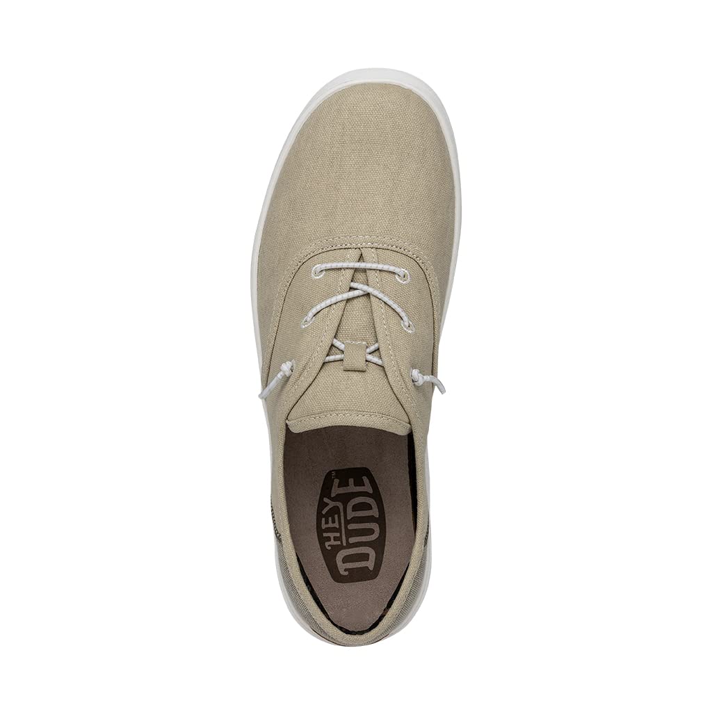 HEYDUDE Men's Conway Craft Slip On Sneaker, White Size 13 | Lightweight Casual Shoe with Elastic Laces