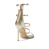 Stuart Weitzman Nudist Crystal Geo Buckle 100 Sandal Platino 8.5 B