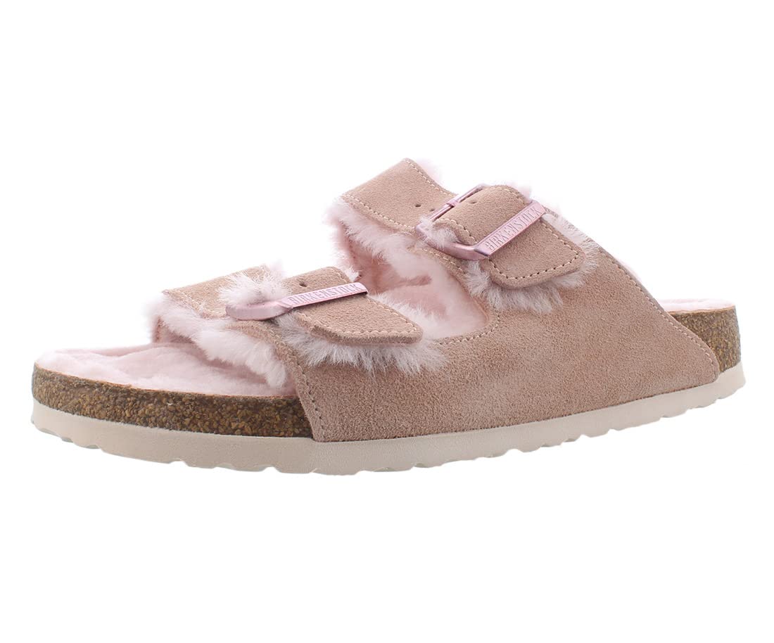 Birkenstock Women's Arizona Shearling Sandals, Light Rose/Light Rose, Pink, 8 Narrow US