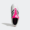 adidas Predator Precision.3 Youth Firm Ground Soccer Shoes - Fold-over Tongue, Soft Leather Forefoot, Firm Ground Outsole, Lightweight Synthetic Upper (White/Black/Pink, US Footwear Size System, Big Kid, Numeric, Medium, 4.5)