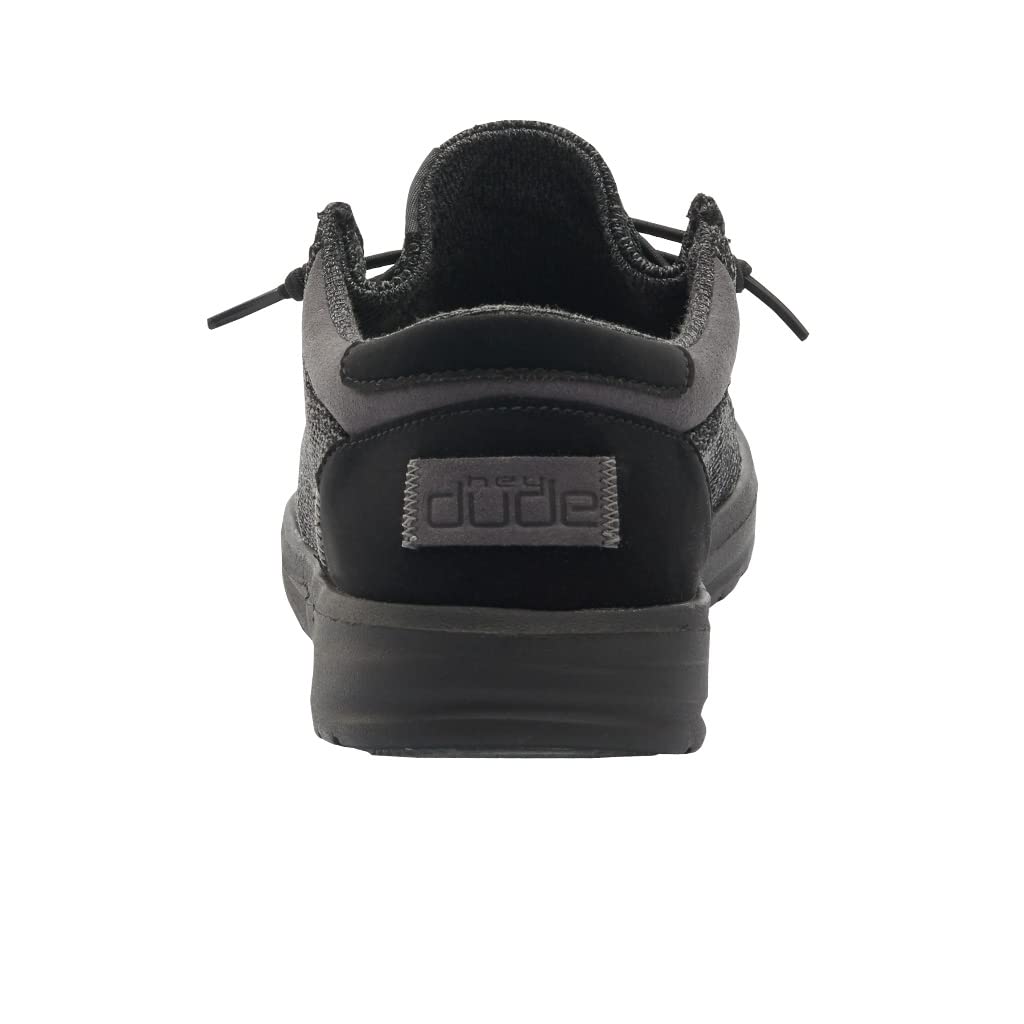 Hey Dude Men's Paul Sox Total Black Size 12 | Men’s Shoes | Men's Lace Up Loafers | Comfortable & Light-Weight