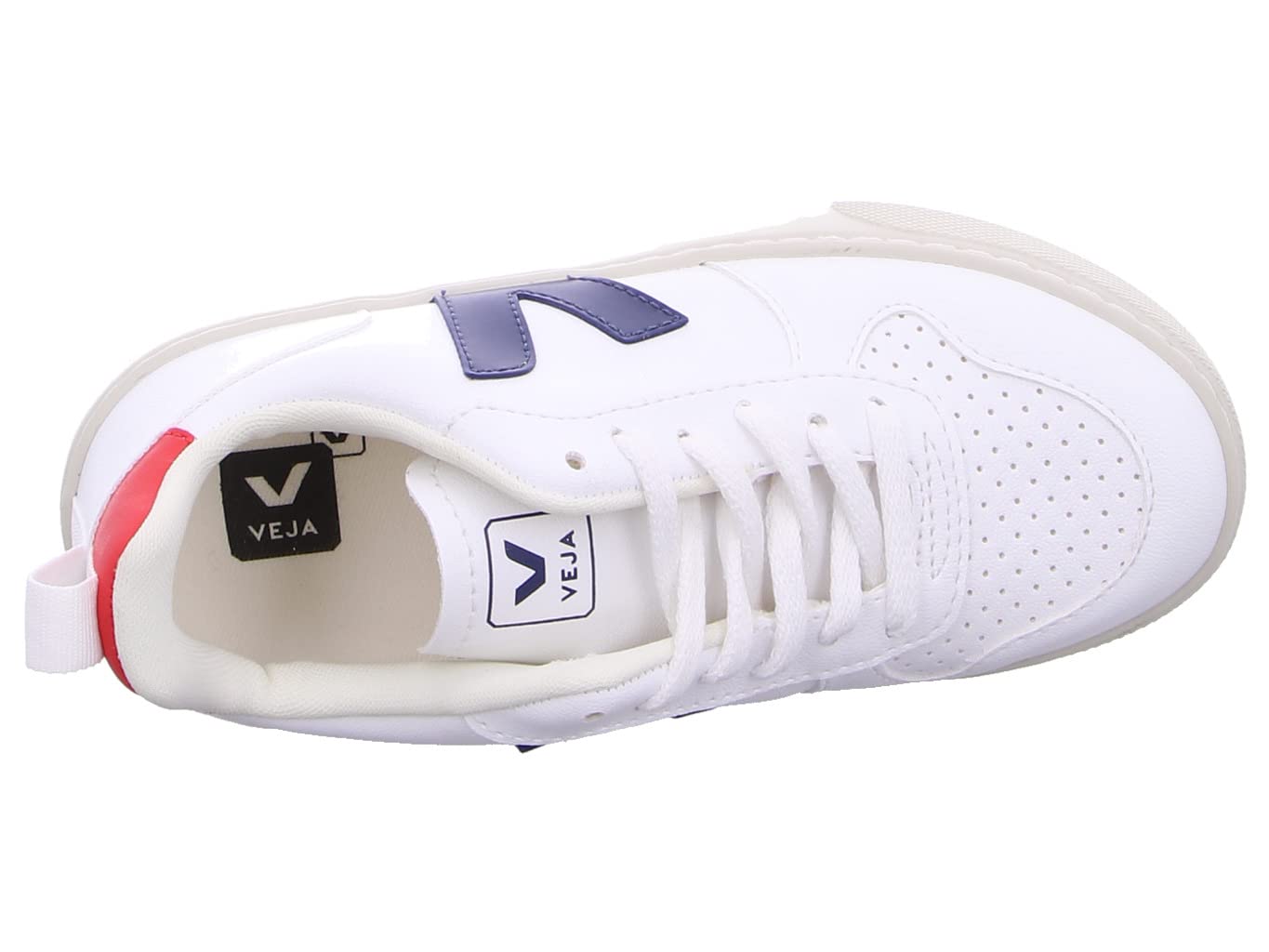 Veja Small V-10 Laces (Little Kid/Big Kid) White/Cobalt/Pekin Unisex EU 32 (US 1 Little Kid) M