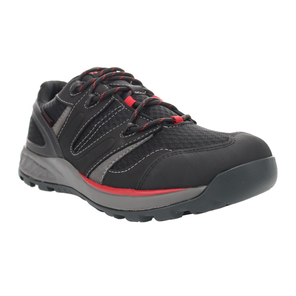 Propét Men's Vercors Waterproof Hikers, Black/Red, 12 X-Wide US
