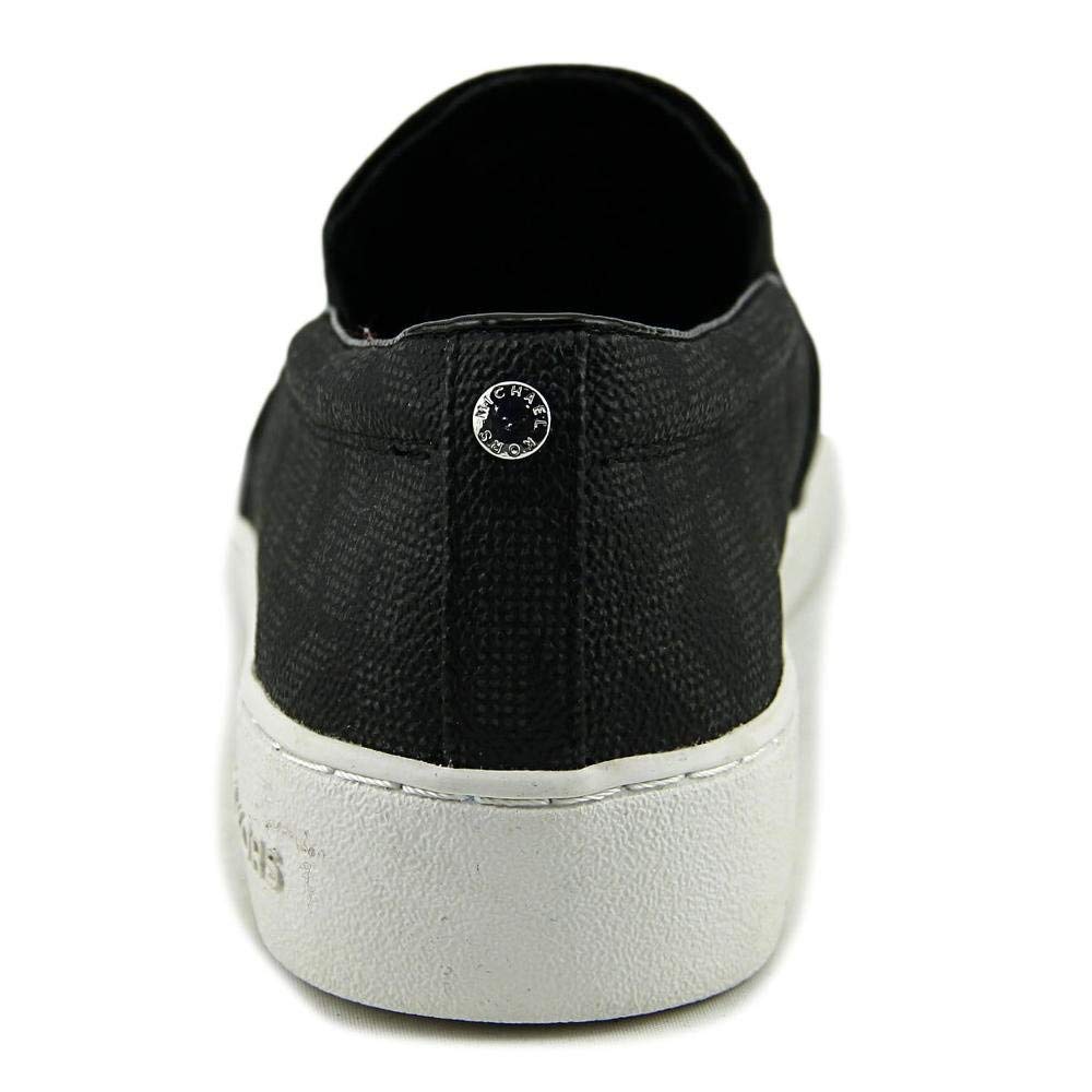 Michael Michael Kors Women's Keaton Slip-On Black Mini MK Logo Coated Canvas/Suprema Nappa Sport 5.5 M