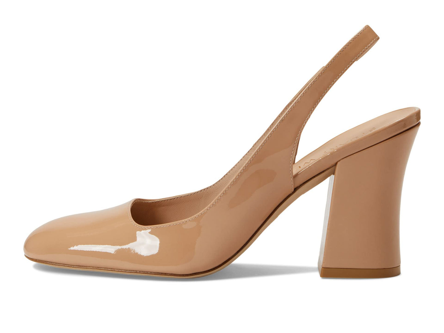 Stuart Weitzman Curveblock 85 Slingback Pump Adobe 10.5 B