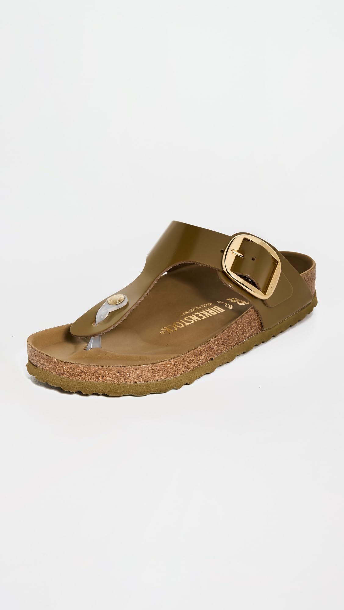 Birkenstock Women's Gizeh Big Buckle Sandals, High Shine Mud Green, 11 Medium US