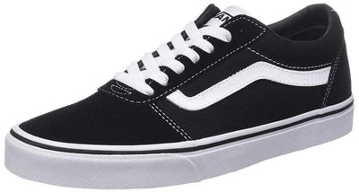 Vans Mens Ward Sneaker, Suede Canvas Black White, 15 UK