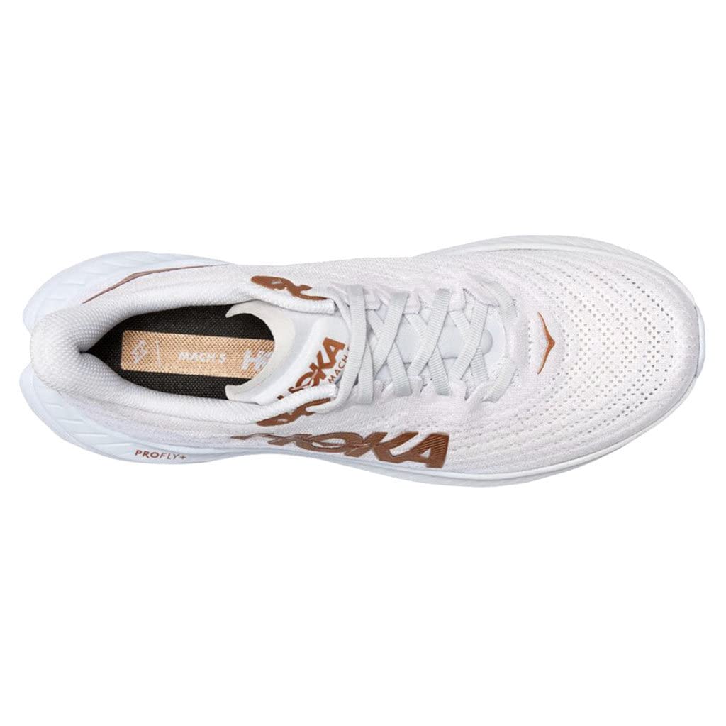 HOKA Women Track and Road Running Shoe, White White Copper, 5.5