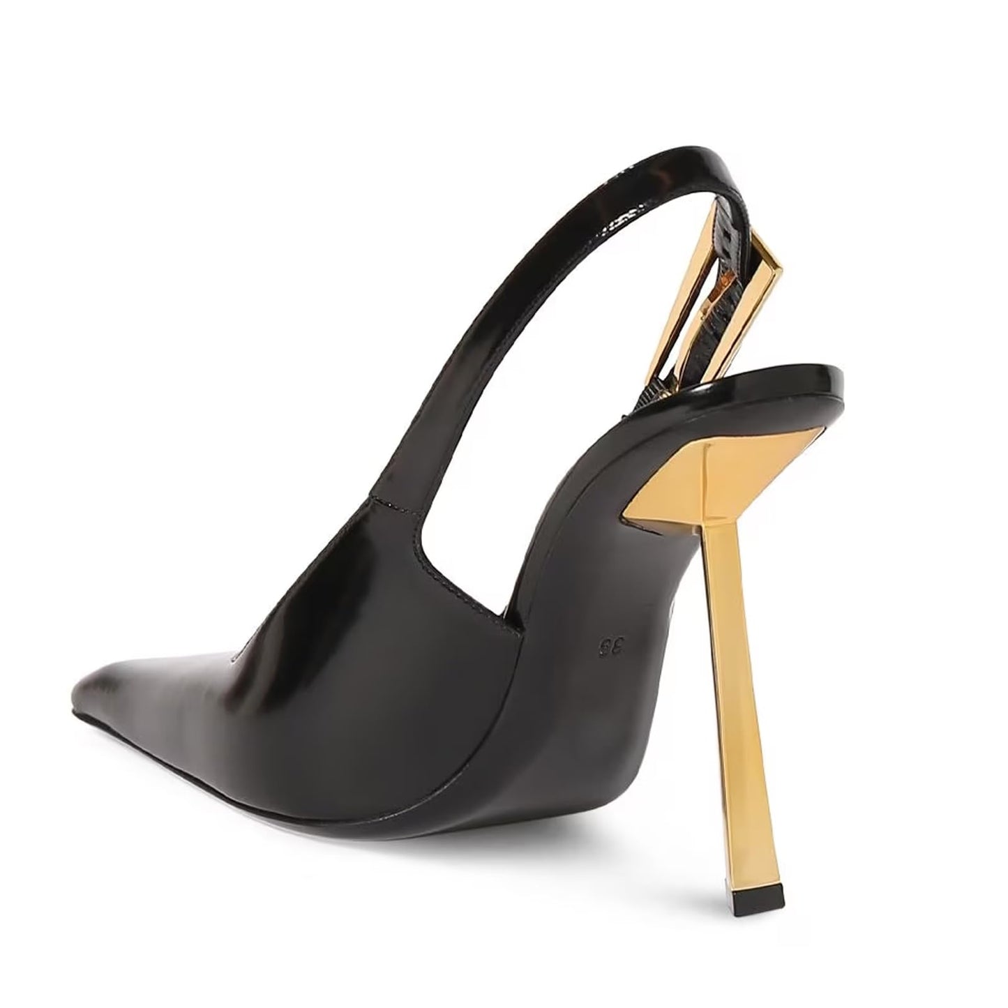 YIYA Slingback Heels Pumps Shoes for Women with Buckle Strap Slip On Closed Pointed Toe Stiletto High Heel Wedding Party Casual Dress Backless Mules Sandals