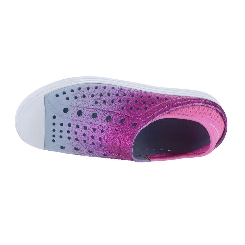 Skechers Kids Girls Guzman Steps - Glitterland Sneaker, Light Blue/Pink, 11