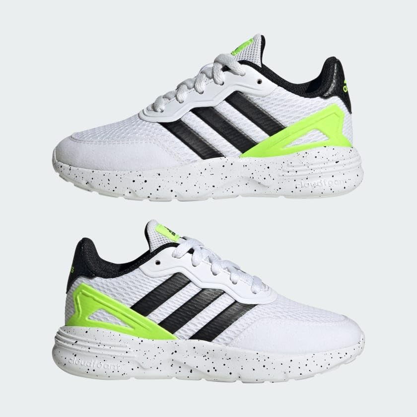 adidas Nebzed Lifestyle Lace Running Shoes Kids', White, Size 5.5