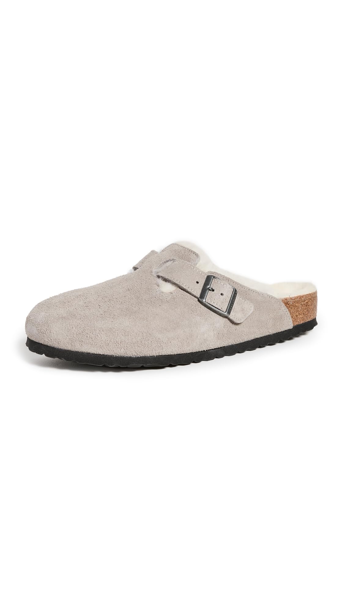 Birkenstock Men's Boston Shearling Sandals, Stone Coin/Natural, Grey, 10 Medium US