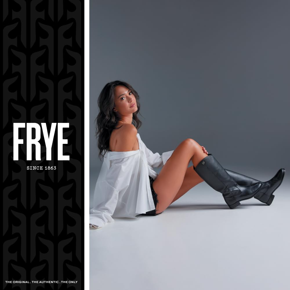 Frye Melissa Button 2 Equestrian-Inspired Tall Boots for Women Made from Hard-Wearing Vintage Leather with Antique Metal Hardware and Leather Outsole – 15 ½” Shaft Height, Grey - 6.5M