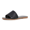 Madewell The Boardwalk Post Slide Sandal in Leather True Black 5 M