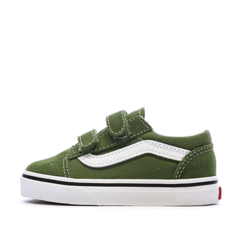 Vans Kids Old Skool V (Infant/Toddler) Sneaker, Color Theory Pesto, 6 US Unisex