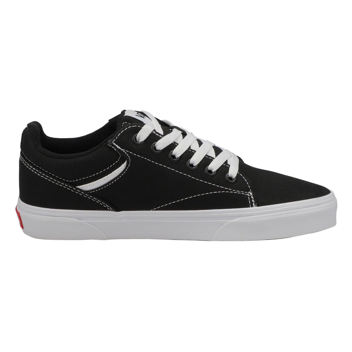Vans Women's Seldan Shoe, Black Canvas Black White, 8 M US