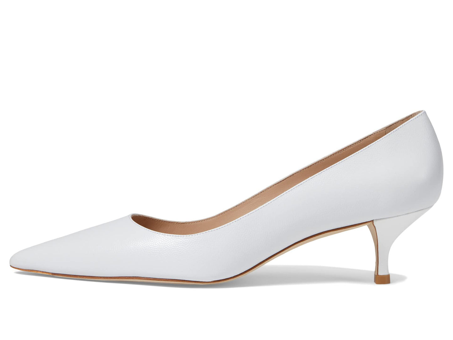 Stuart Weitzman Stuart Kitten Pump White 8.5 B