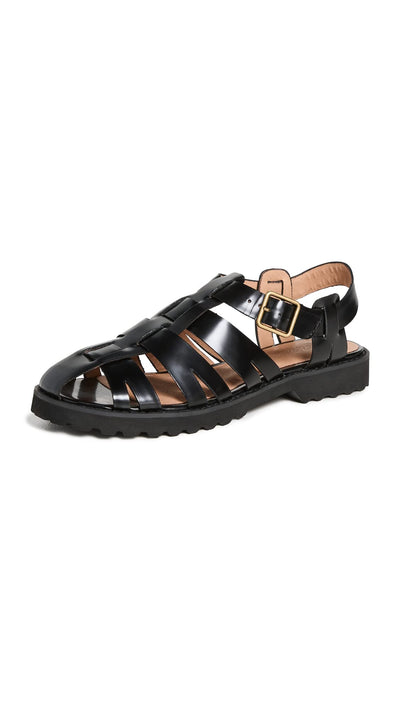 Madewell Women's Kinley Fisherman Flats, True Black, 8.5 Medium US