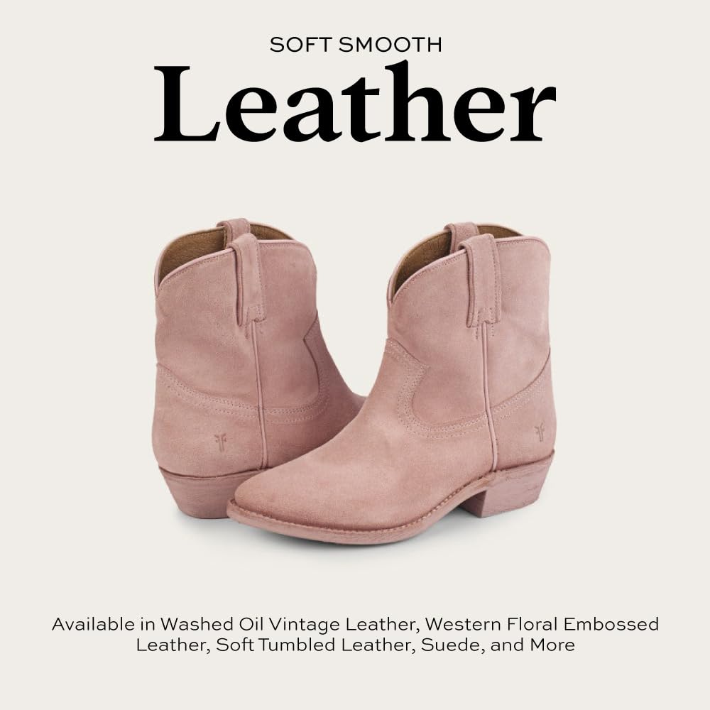Frye Billy Short Women's Leather Western Boot - Classic Cowgirl Style, Durable Craftsmanship, Comfortable Fit, Dusty Pink - Velour Leather - 8M