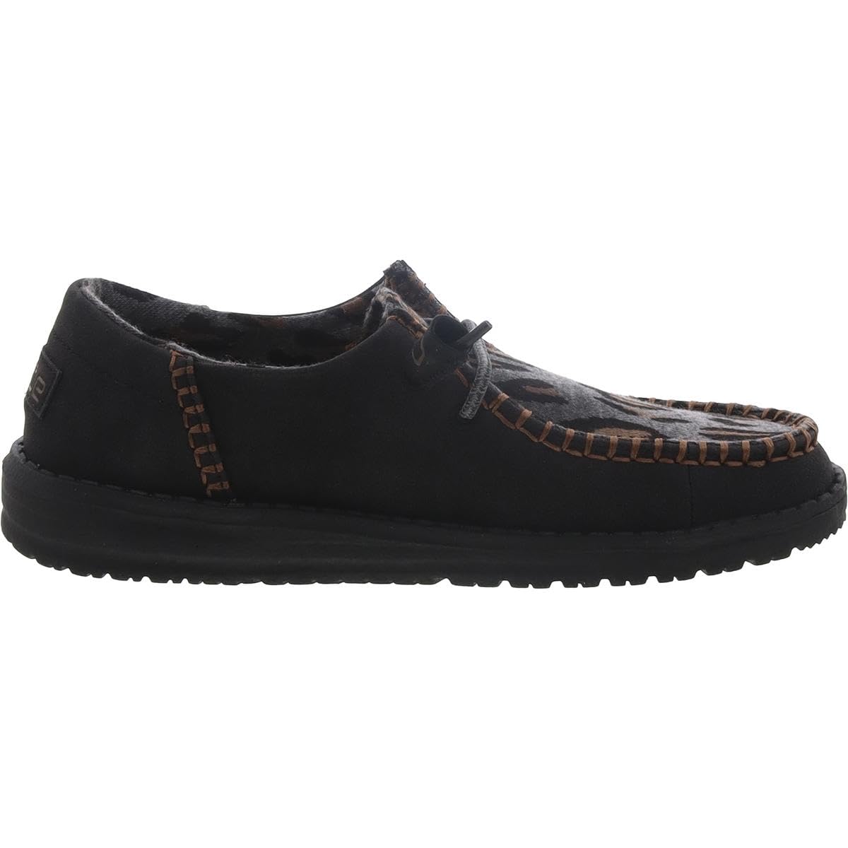 HEYDUDE Women's Wendy Funk Phantom Leopard Size 5 | Women’s Shoes | Women’s Lace Up Loafers | Comfortable & Light-Weight