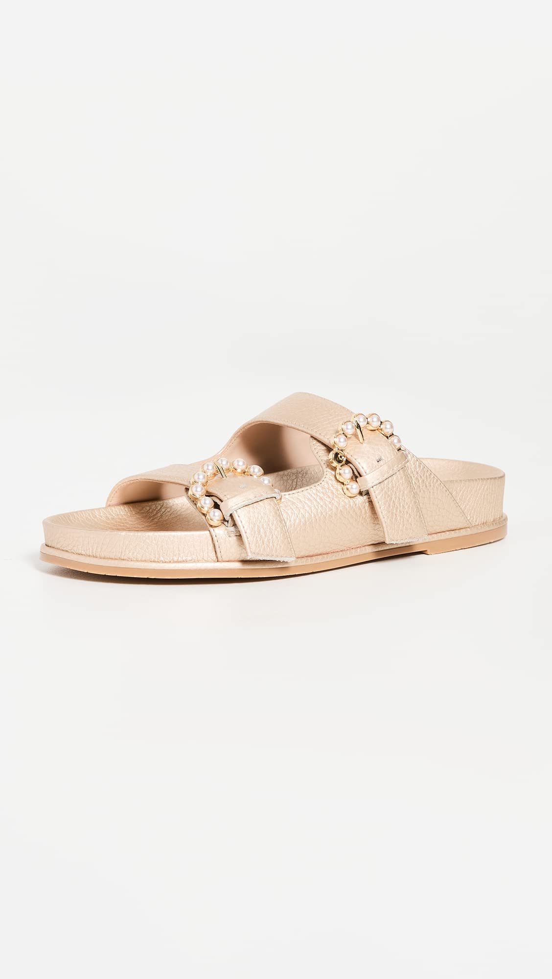 Stuart Weitzman Womens Piper Slide Sandal Platino 9.5 B