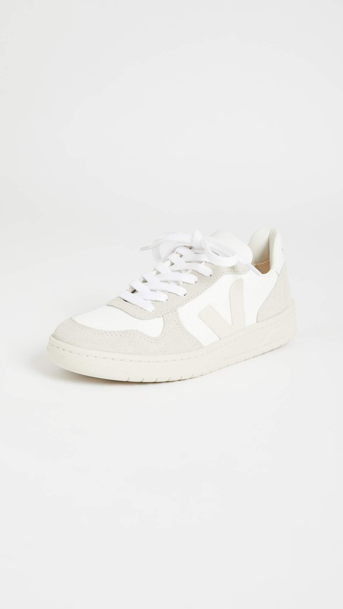 Veja Women's V-10 Sneakers, White/Natural/Pierre, 4 Medium US
