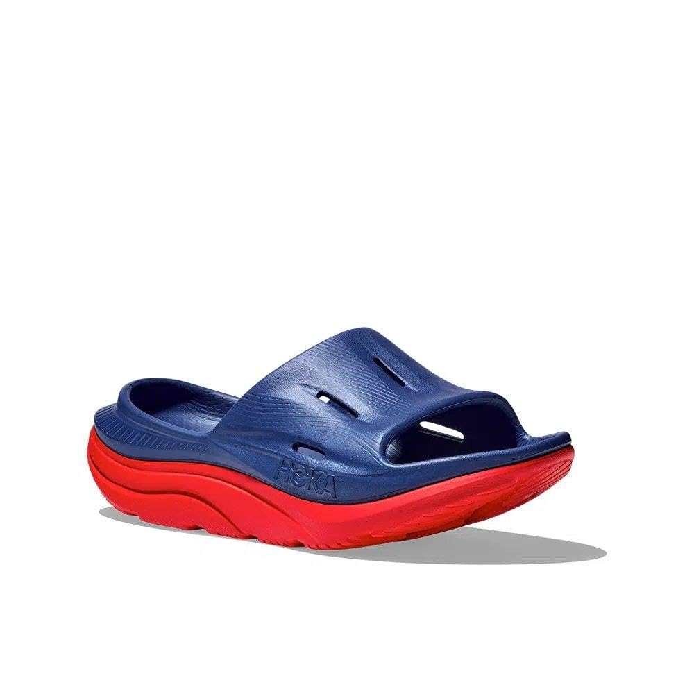 Hoka Ora Recovery Slide 3 Bellwether Blue/Red Alert Men's 5, Womens 7 Medium