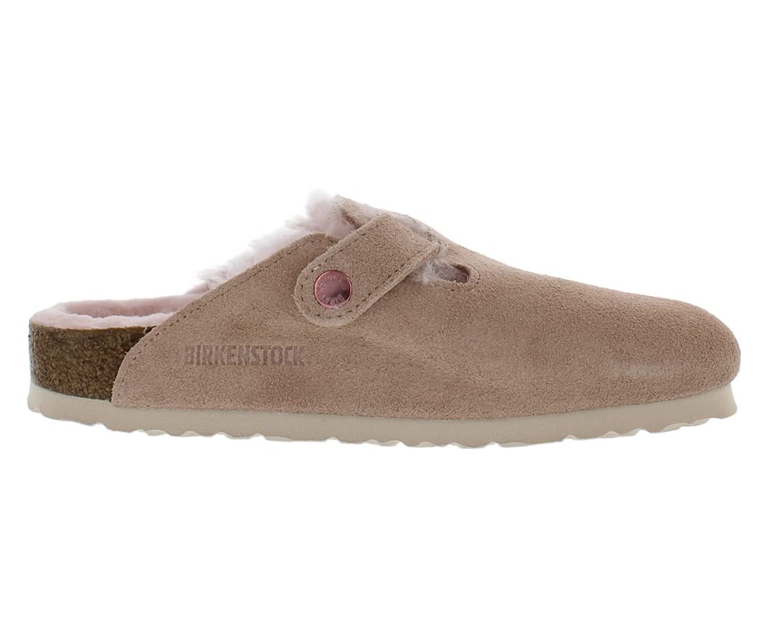 Birkenstock Boston VL/Shearling Narrow Unisex Shoes Size 7, Color: Light Rose