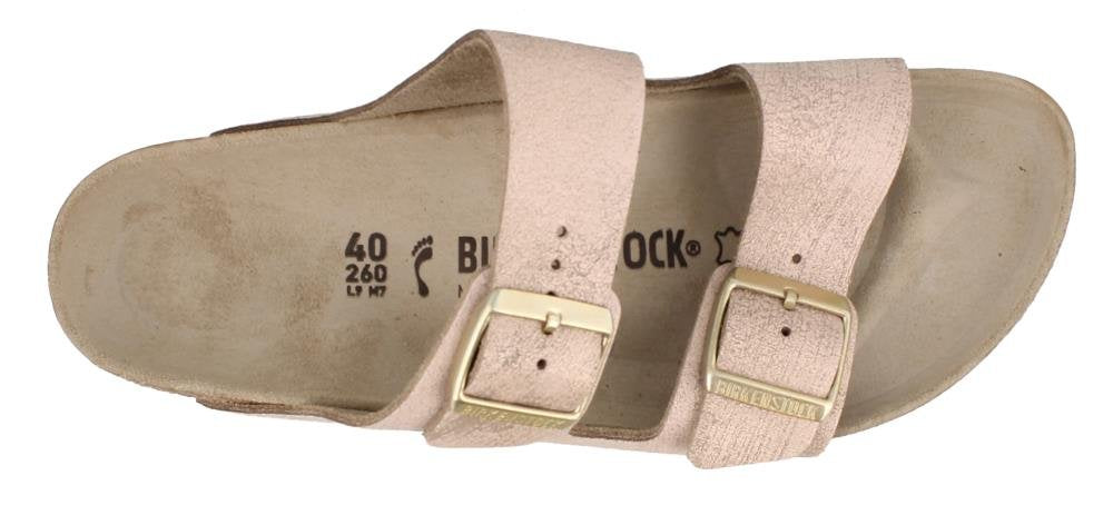 Birkenstock Men's Arizona Sandal Washed Metallic Rose Leather Size 37 N EU