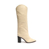 SCHUTZ Women's Maryana Block Boots, Egg Shell, 8 Medium US