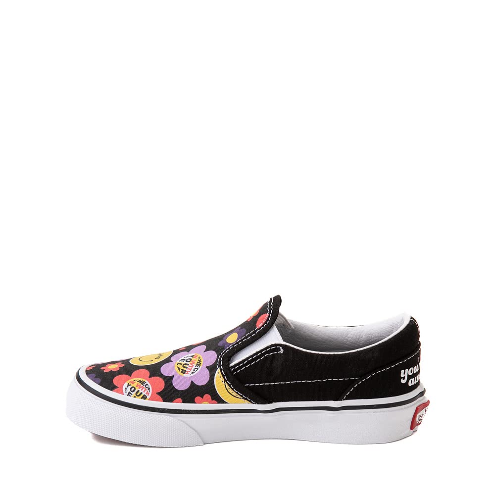 Vans Kid's Classic Slip On, (Radically Happy) Black, Size 12.5 Little Kid