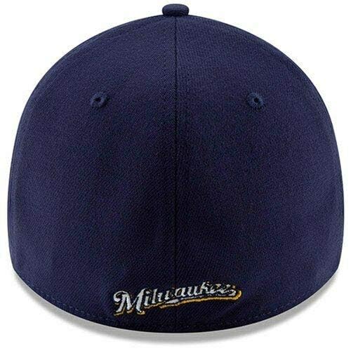 New Era Milwaukee Brewers MLB 3930 39THIRTY Flexfit Cap Hat (Small/Medium) Navy