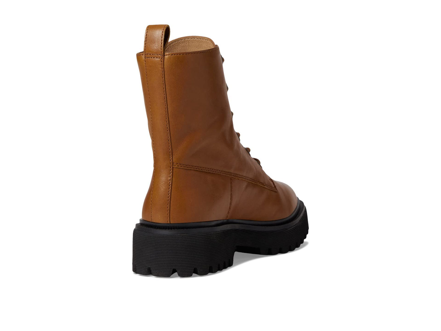 Madewell The Rayna Lace-Up Boot in Leather - Lace up Closure, Round Toe Silhouette, Fashionable and Comfy Women's Boots English Saddle 9 M