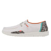 Hey Dude Women's Wendy Snake Linen White Size 10 | Women’s Shoes | Women’s Lace Up Loafers | Comfortable & Light-Weight