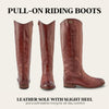 Frye Melissa Button 2 Equestrian-Inspired Tall Boots for Women Made from Hard-Wearing Vintage Leather with Antique Silver Hardware and Leather Outsole – 15 ½” Shaft Height, Mahogany - 7.5 WS