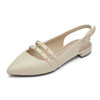 Rockport Women's Total Motion Adelyn Sling Ballet Flat, Vanilla Leather Pearl, 7 Wide