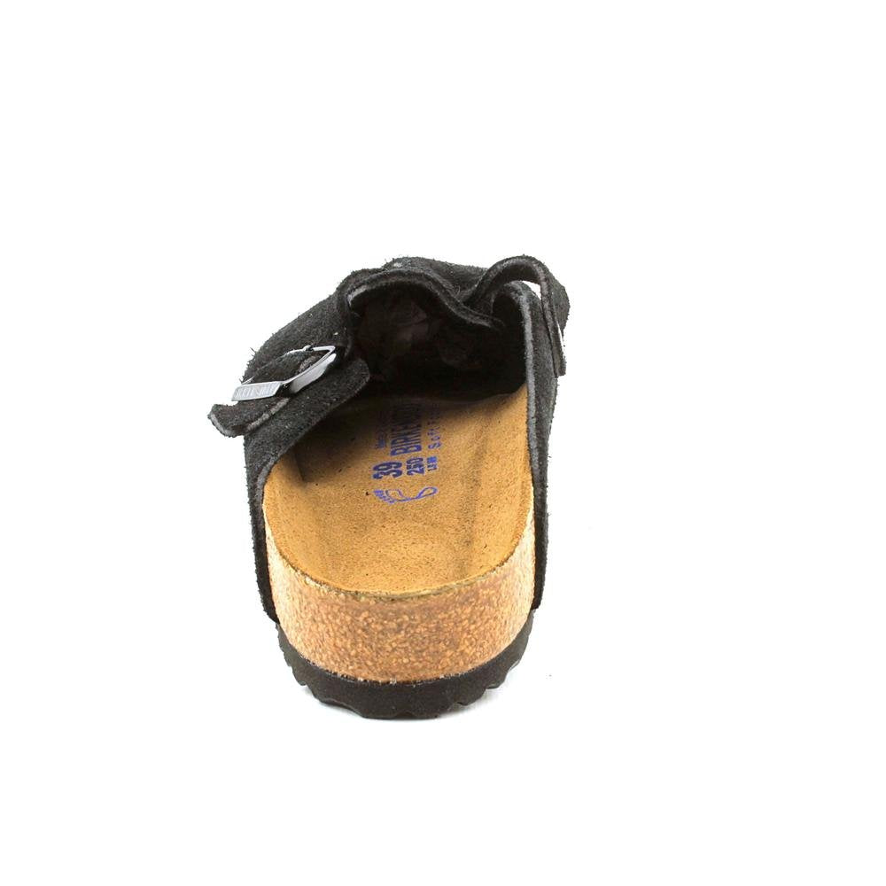 Birkenstock Unisex Boston Soft Footbed, Black Suede, 38 M EU
