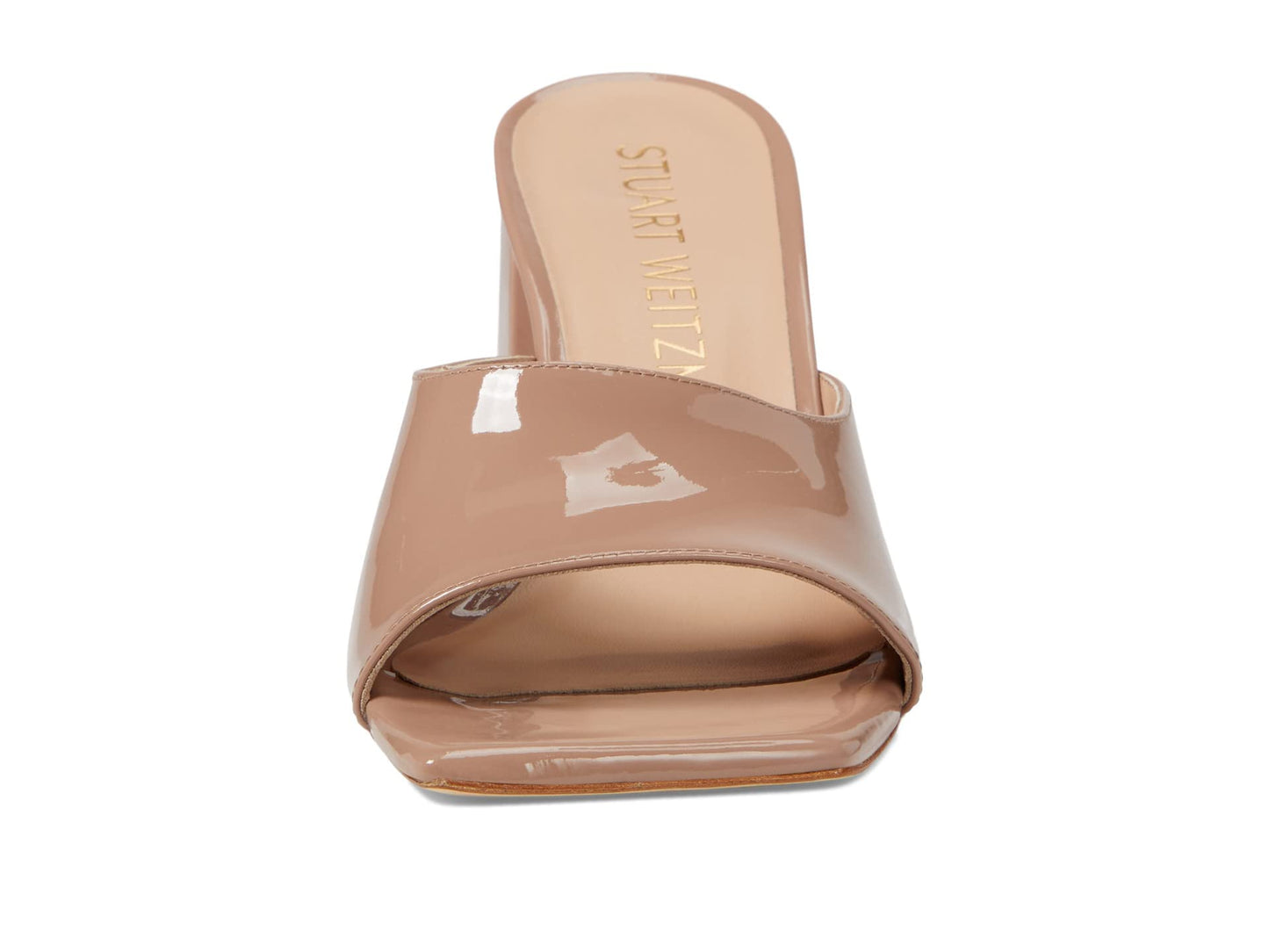 Stuart Weitzman Tia 85 Flareblock Slide Fawn 9 B