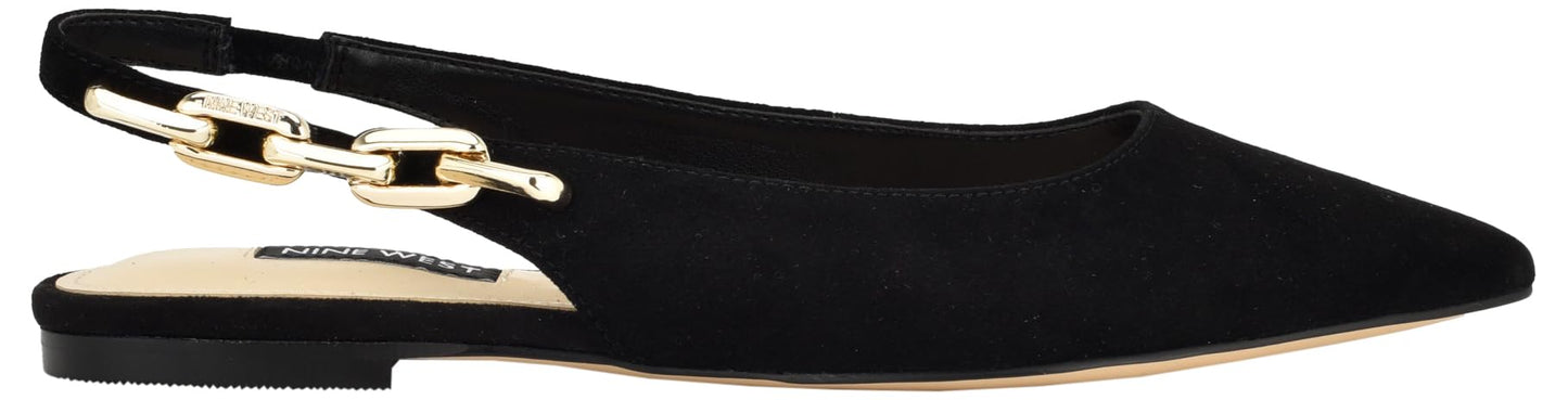 Nine West Women's Babby Flat, Black 001, 8