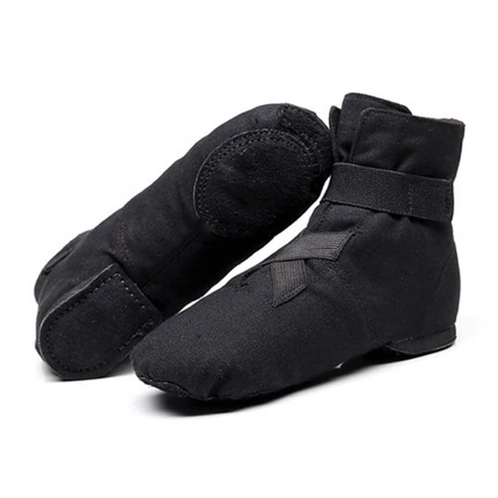 Exgingle Black Jazz Shoes Canvas Split Sole Dancing Sneakers for Child Adults