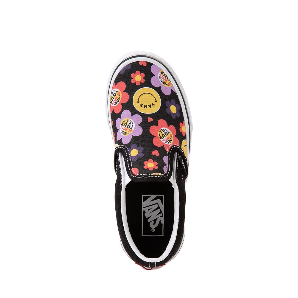 Vans Kid's Classic Slip On, (Radically Happy) Black, Size 12.5 Little Kid