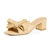 Stuart Weitzman Women's Loveknot 50mm Block Slides, Wheat, Tan, 8 Medium US