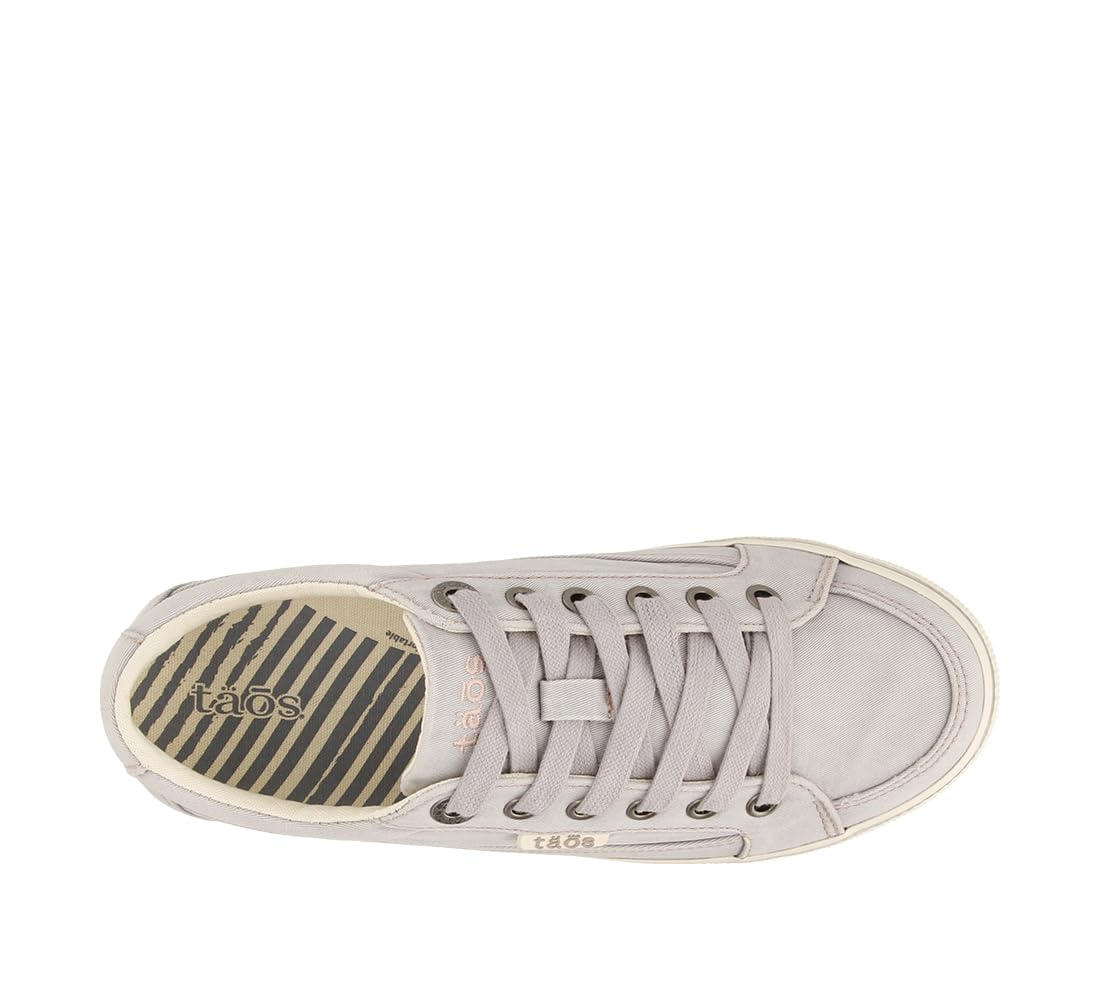 Taos Footwear Women's Moc Star Light Grey Distressed Sneaker 10 (M) US