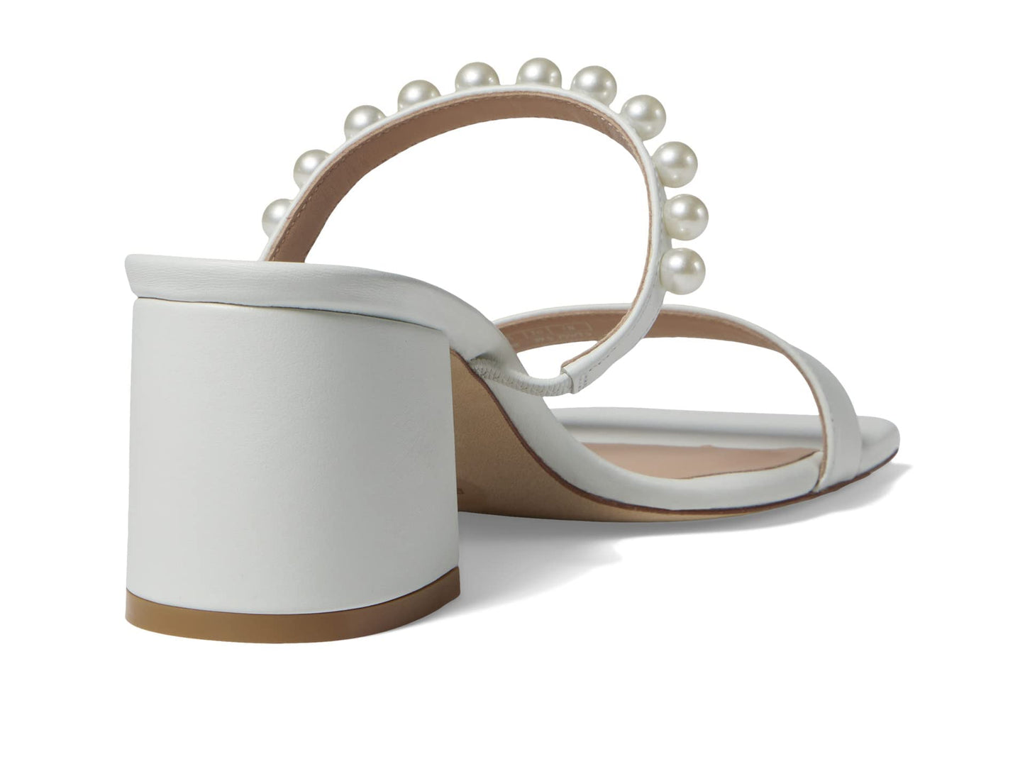 Stuart Weitzman Goldie 60 Block Slide White 8.5 B